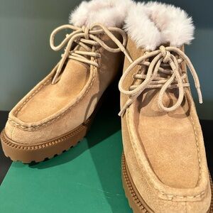 Brand new JCrew suede lace up boots for women, size 8.